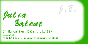 julia balent business card